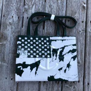 Telfar medium flag green american flag shopping